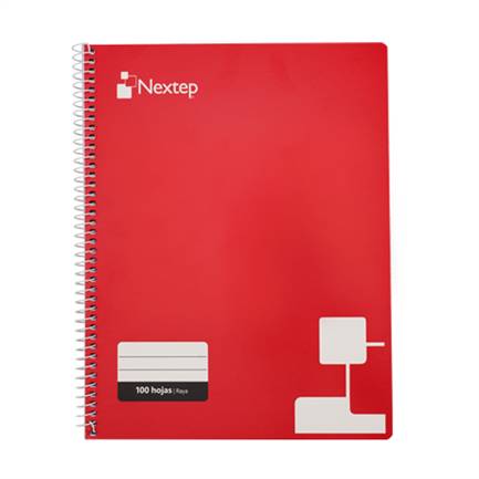 Cuaderno Nextep NE-007R a rayas tamaño profesional con 100 hojas de resorte - Cuaderno Nextep NE-007R a rayas tamaño profesional con 100 hojas de resorte -